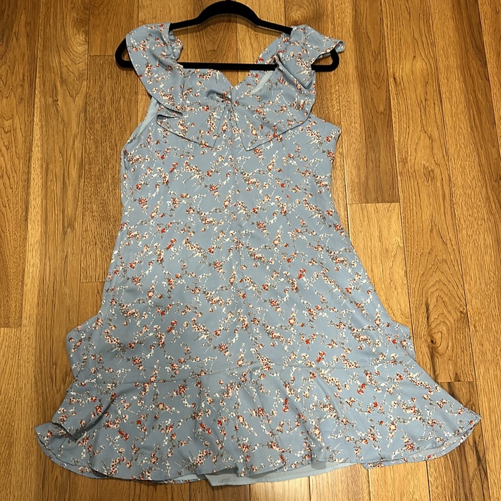 Lulu's Light Blue Floral Ruffle Mini Dress - Picture 7 of 10